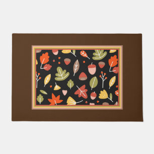 Autumn Leaves Festive Pattern Doormat