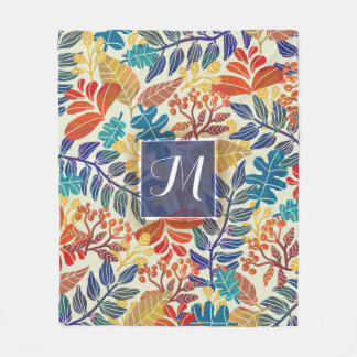 Autumn Leaves Fine Floral Background Fleece Blanket