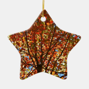 Autumn Leaves Fireworks Ceramic Tree Decoration