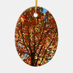 Autumn Leaves Fireworks Ceramic Tree Decoration