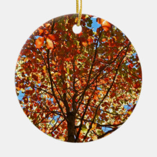 Autumn Leaves Fireworks Ceramic Tree Decoration