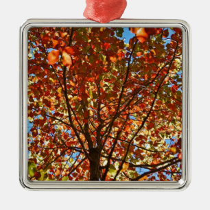 Autumn Leaves Fireworks Metal Tree Decoration