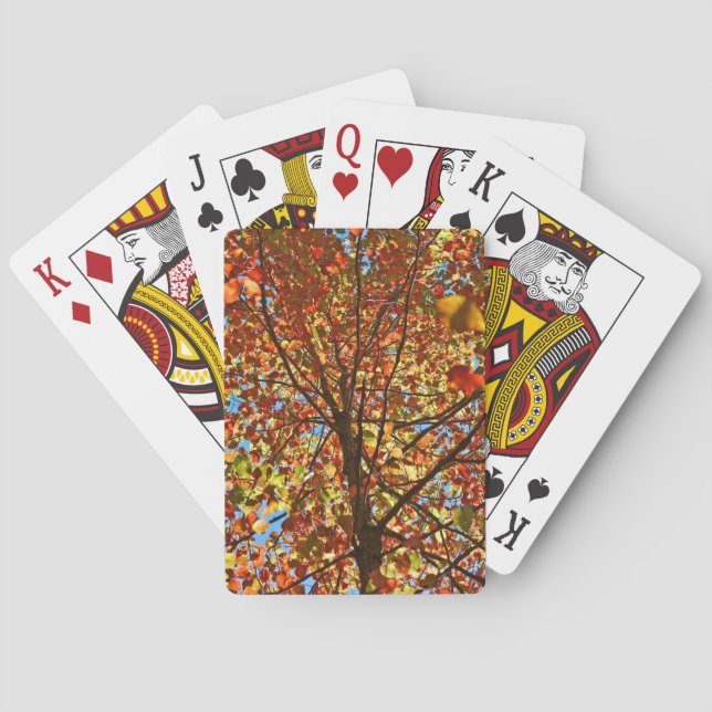 Autumn Leaves Fireworks Playing Cards (Back)