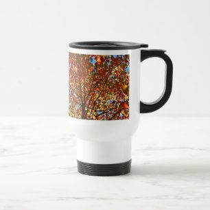 Autumn Leaves Fireworks Travel Mug