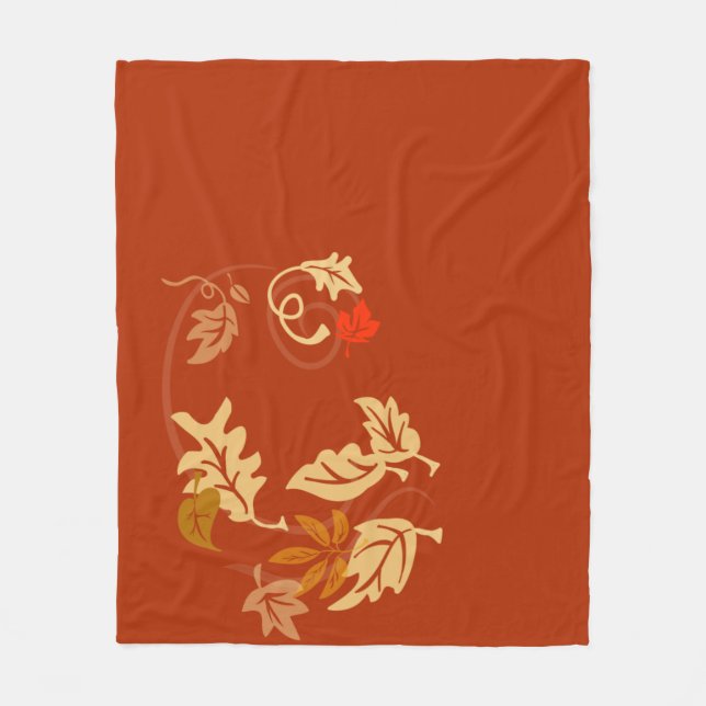 Autumn Leaves Fleece Blanket (Front)