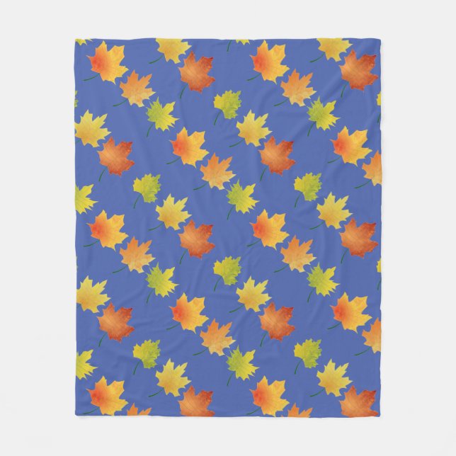 Autumn Leaves Fleece Blanket (Front)