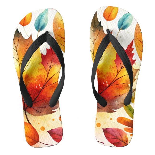 Autumn Leaves Flip Flops (Footbed)
