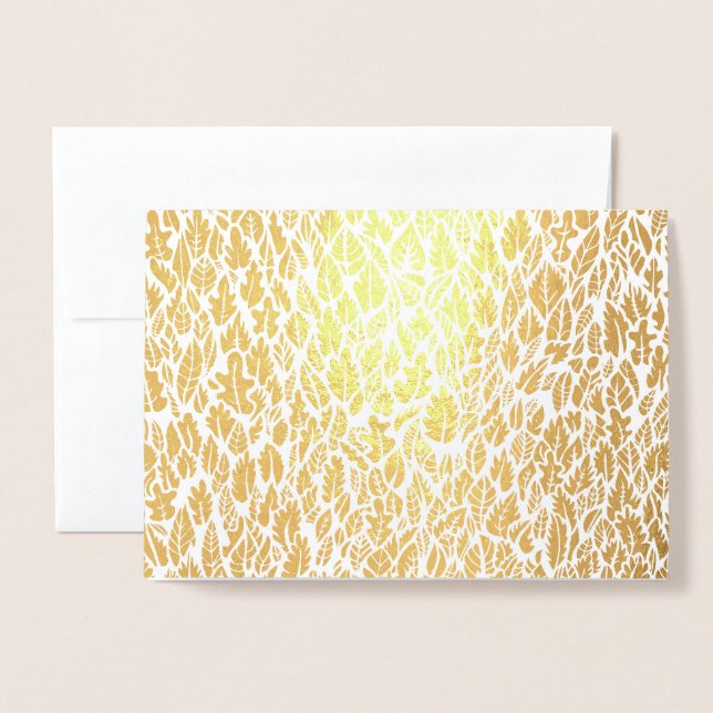 Autumn Leaves Foil Card (Front With Envelope)