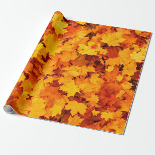 Autumn leaves foliage autumn leaves wrapping paper