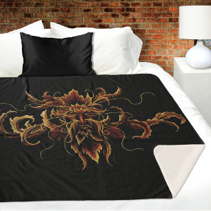 Autumn Leaves Forest Dryad Spirit Green Man Sherpa Blanket