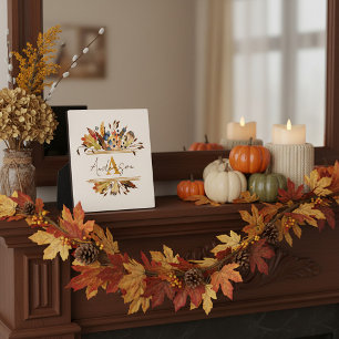 Autumn leaves frame personalised