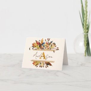 Autumn leaves frame personalised  note card