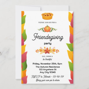 Autumn Leaves Friendsgiving Invitation