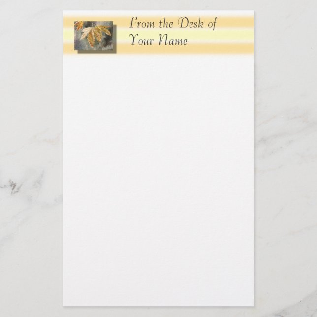 Autumn Leaves - From the Desk of ...  Stationary Stationery (Front)