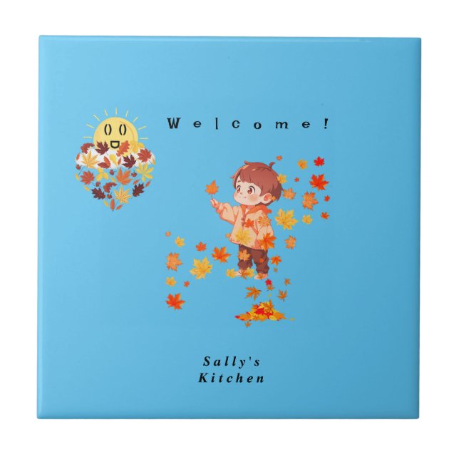 Autumn Leaves Fun Tile (Front)