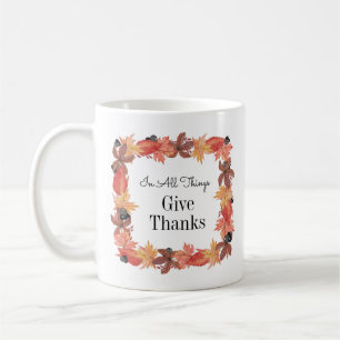 Autumn Leaves Give Thanks Thanksgiving Coffee Mug