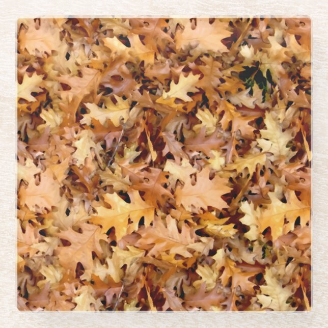 AUTUMN LEAVES GLASS COASTER (Front)
