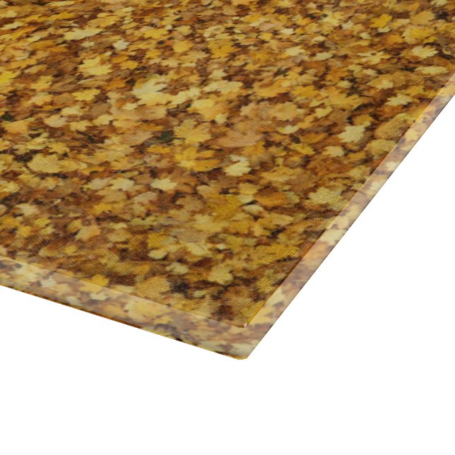 Autumn leaves glass cutting board (Corner)