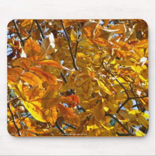 Autumn Leaves Gold Gifts Apparel Collectibles Mouse Mat