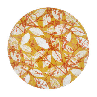 Autumn Leaves: Golden Vintage Repeat Cutting Board