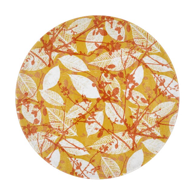Autumn Leaves: Golden Vintage Repeat Cutting Board (Front)