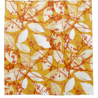Autumn Leaves: Golden Vintage Repeat Shower Curtain