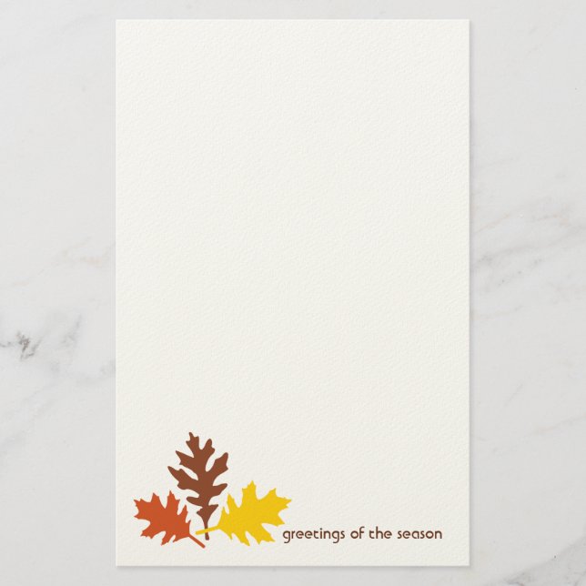 Autumn Leaves Greetings of the Season Stationery (Front)