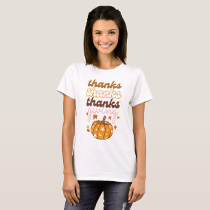 Autumn Leaves Groovy Pumpkin Holiday Thanksgiving T-Shirt