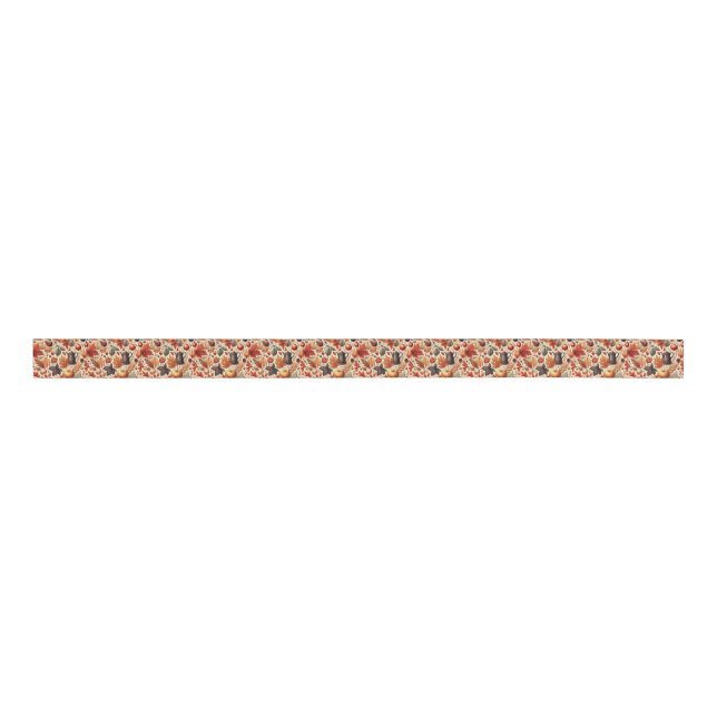 Autumn Leaves Grosgrain Ribbon (Front)