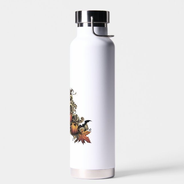 Autumn leaves. Halloween pattern. Water Bottle (Left)