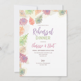Autumn Leaves Hand Painted Invitation
