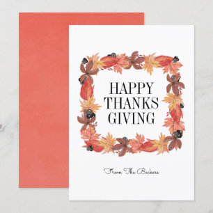 Autumn Leaves Happy Thanksgiving Card