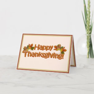 Autumn Leaves Happy Thanksgiving  Holiday Card