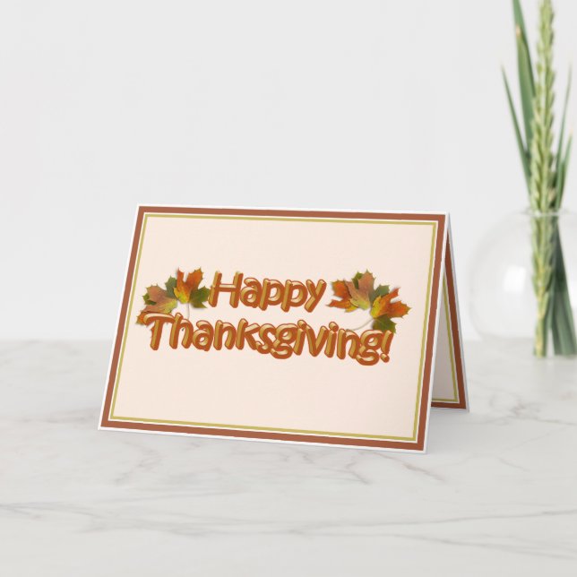 Autumn Leaves Happy Thanksgiving  Holiday Card (Front)