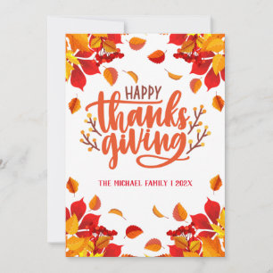 autumn leaves happy thanksgiving  invitation
