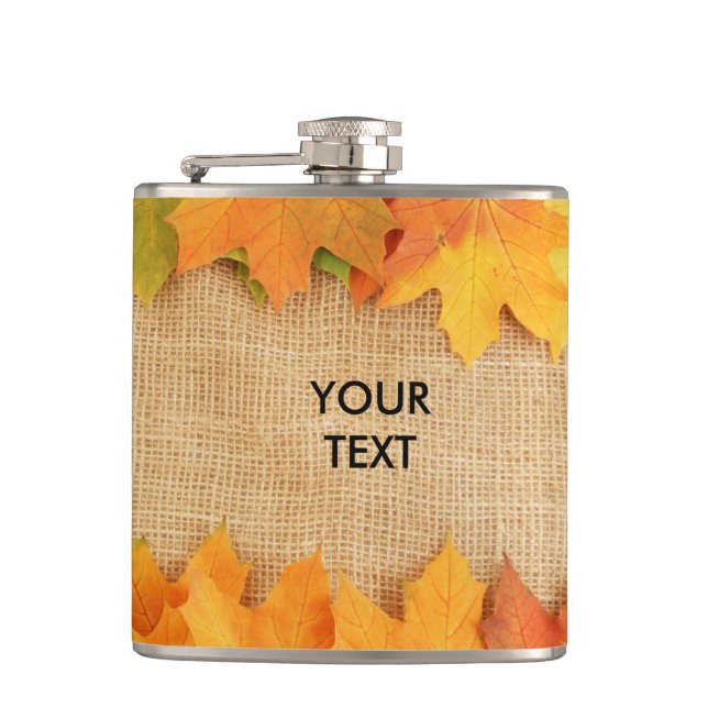 Autumn leaves hip flask (Front)