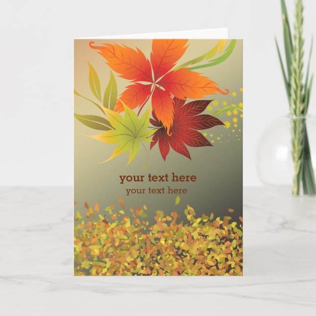 Autumn leaves holiday card (Front)