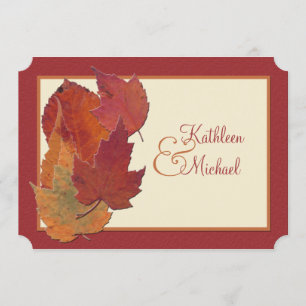 Autumn Leaves II Monogrammed Wedding Invitation 2