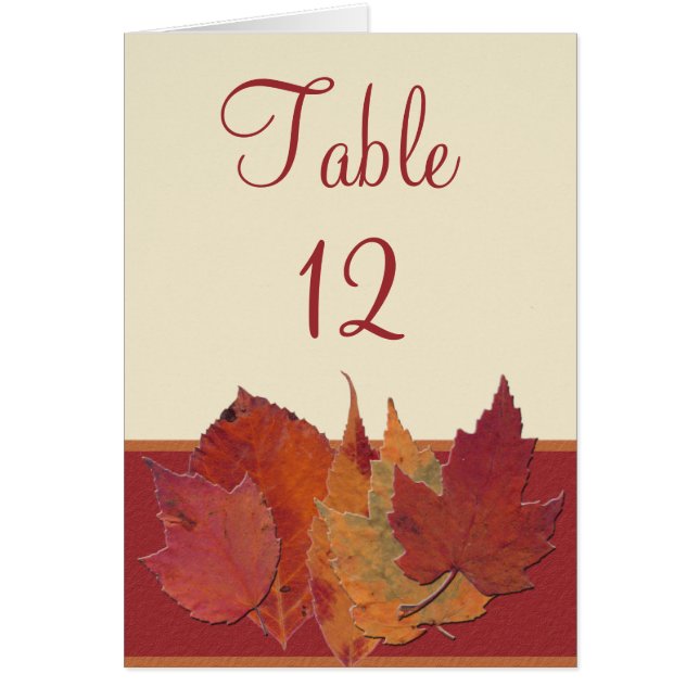Autumn Leaves II Reception Table Card (Front)