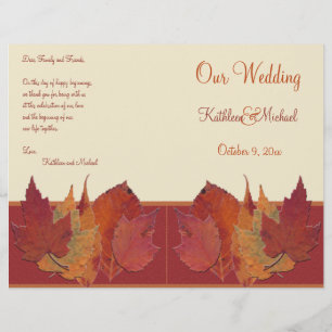 Autumn Leaves II Wedding Program