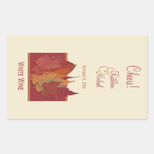 Autumn Leaves II Wedding Wine Label