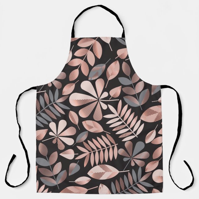 Autumn leaves illustration pattern apron (Front)