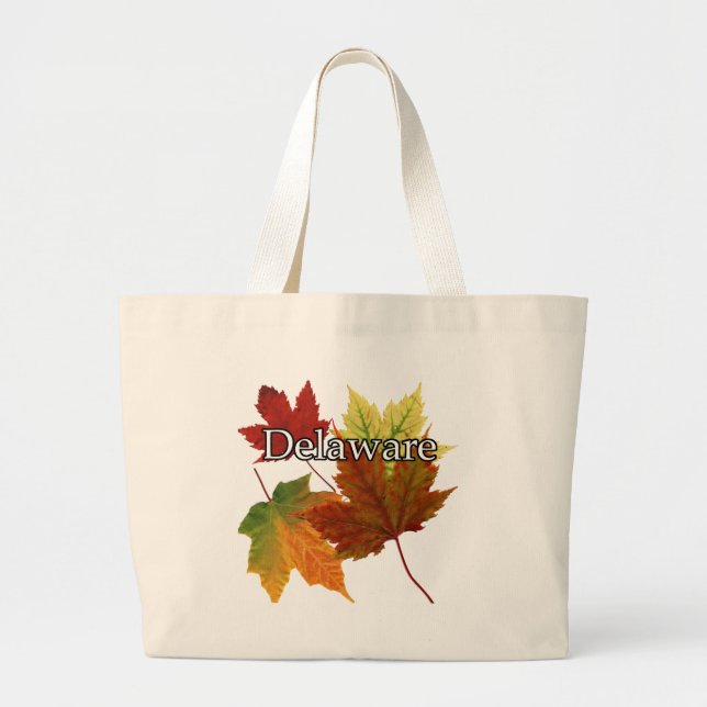 AUTUMN LEAVES IN DELAWARE LARGE TOTE BAG (Front)