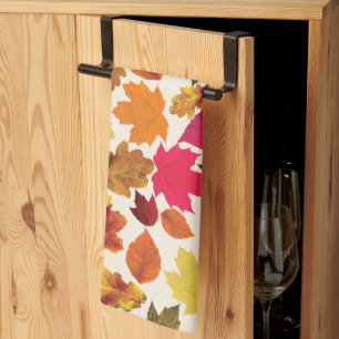Autumn Leaves In Fall Colours  Tea Towel