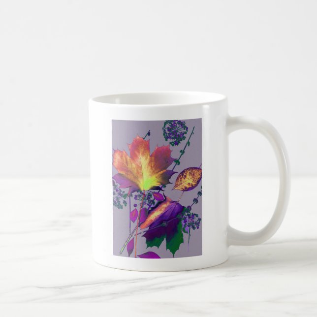 Autumn Leaves in Lilac Coffee Mug (Right)