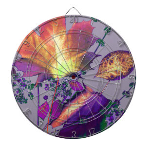Autumn Leaves in Lilac Dartboard