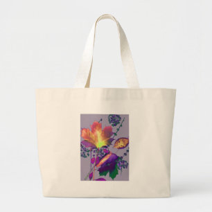 Autumn Leaves in Lilac Large Tote Bag