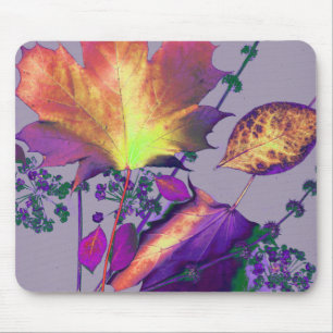 Autumn Leaves in Lilac Mouse Mat