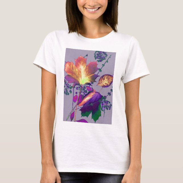 Autumn Leaves in Lilac T-Shirt (Front)