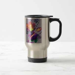 Autumn Leaves in Lilac Travel Mug